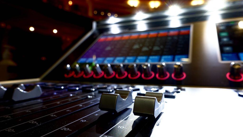 a close-up of a sound board